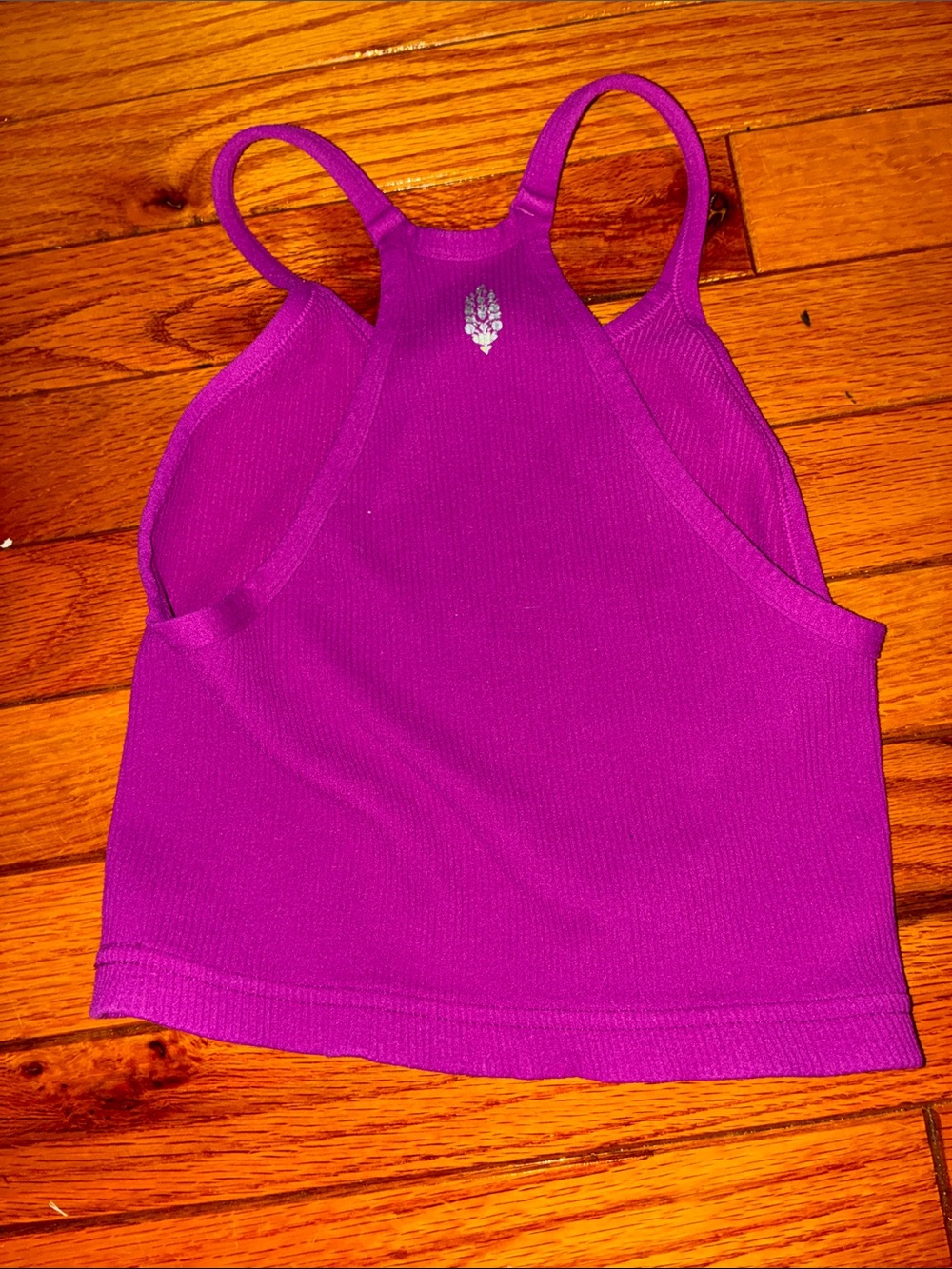 Free People Magenta Ribbed Racerback Crop Top - Picture 2 of 3
